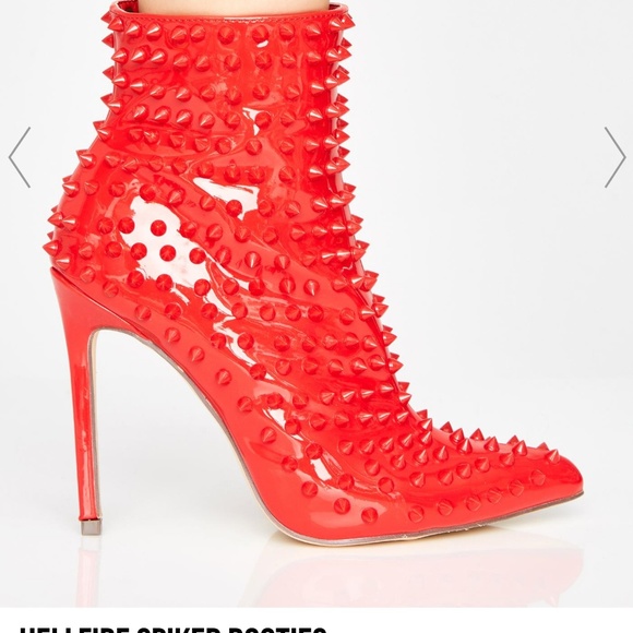 Dolls Kill Hellfire Spiked Booties - Picture 4 of 8